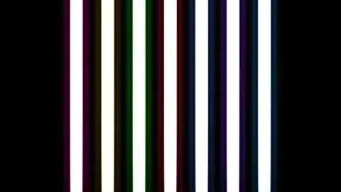 Neon colored vertical lines or realistic lamp. Laser beam. Bright neon light Stock Footage 320064973