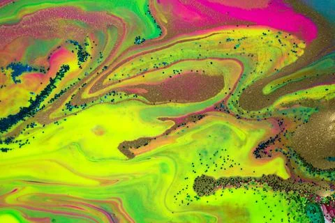 Neon colored wave marble pattern with gold, blue and green glitter. Stock Stock Illustration