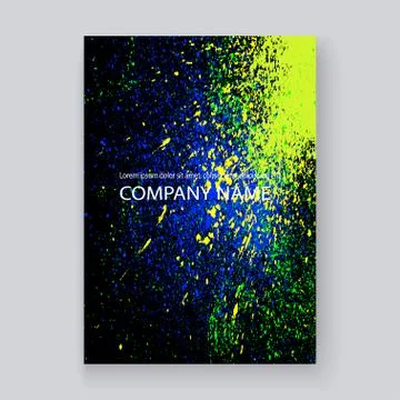 Neon colorful explosion paint splatter artistic covers design. D Stock Illustration