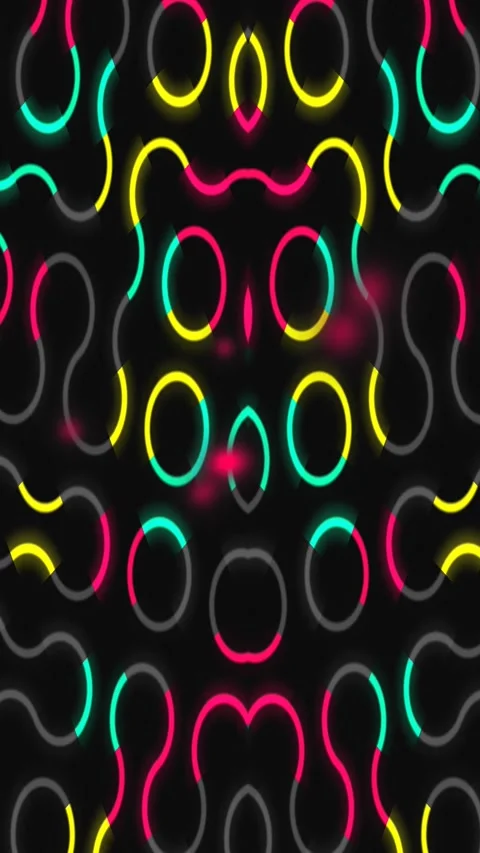 Neon Colorful Loop Pattern Pop Art Cell Abstract Motion Background Stock Footage 345648562