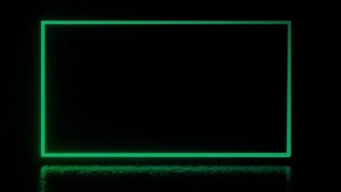 Neon colorful rectangular frame with shining effects on black background with 스톡 동영상 252193119