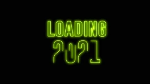 Neon colorful text of "Loading 2021". New year with glowing shiny sign. Stock Footage 139295900