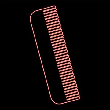 Neon comb red color vector illustration image flat style 스톡 일러스트