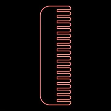 Neon comb red color vector illustration image flat style 스톡 일러스트
