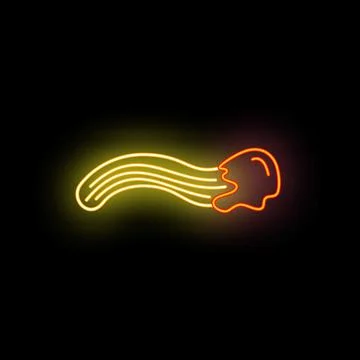 Neon comet glowing across dark outer space Ilustración de archivo
