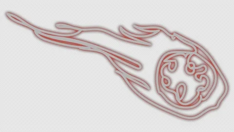 A neon comet in a single line on a white background. Stock Footage 179746707