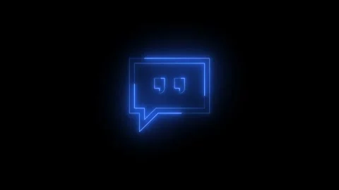 Neon comment icon glowing black background animation Stock Footage 285519876