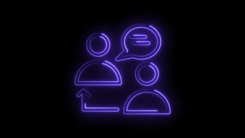 Neon communication people exchange data transfer feedback loop business concept Stock Footage 322975332
