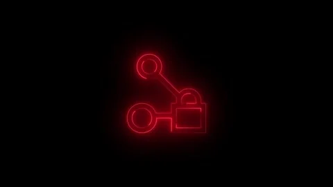 Neon companion device framework icon glowing black background animation Video stock 289470769