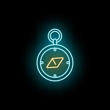 Neon compass glowing providing direction and navigation concept Illustration