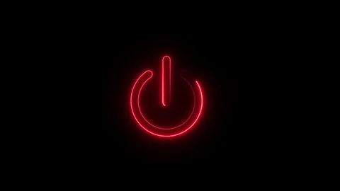 Neon Computer and laptop power on and off icon animated video Stock Footage 294206876