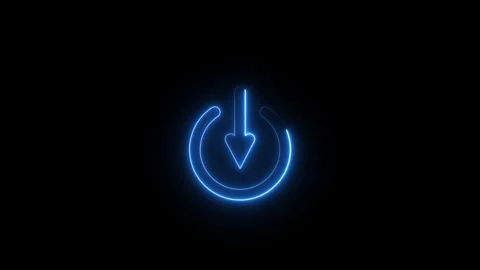 Neon Computer and laptop power on and off icon animated video Stock Footage 294206877