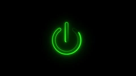 Neon Computer and laptop power on and off icon animated video Stock Footage 294206881