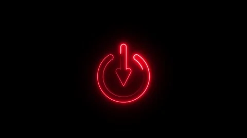 Neon Computer and laptop power on and off icon animated video Stock Footage 294206885