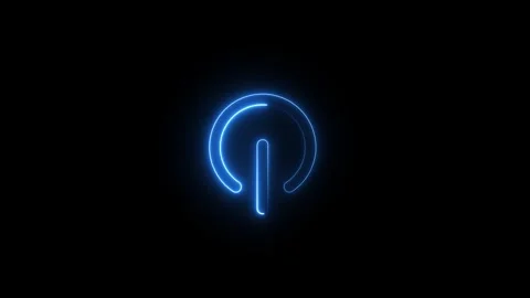 Neon Computer and laptop power on and off icon animated video Stock Footage 294206889