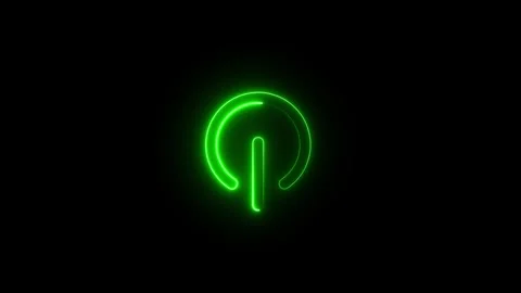 Neon Computer and laptop power on and off icon animated video Stock Footage 294206892
