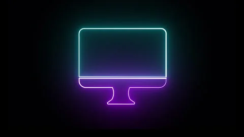 Neon Computer final Stock Footage 273204684
