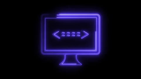 Neon computer screen with arrows indicating resize functionality and respon.. 動画素材 308903278