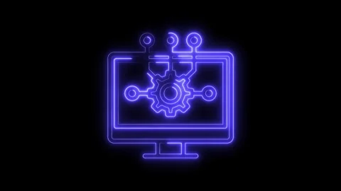Neon computer system network configuration technology software development Stock Footage 322965971