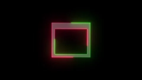 Neon computing window icon green red color animation black background Stock Footage 265398328