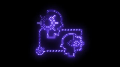 Neon concept of artificial intelligence machine learning automation and pro.. Stock Footage 316677109