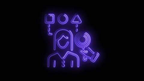 Neon concept of talent acquisition process female candidate with skills Stock Footage 330774986