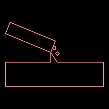 Neon concrete pours casting red color vector illustration image flat style Stock Illustration