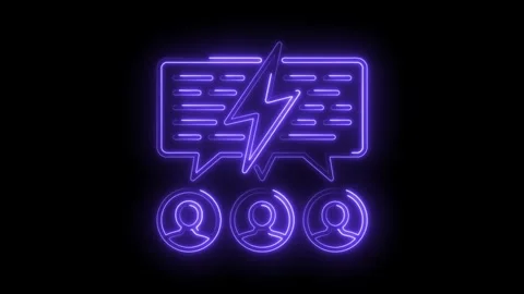 Neon conflict discussion between people,arguments and different opinions in.. Stock Footage 314538889