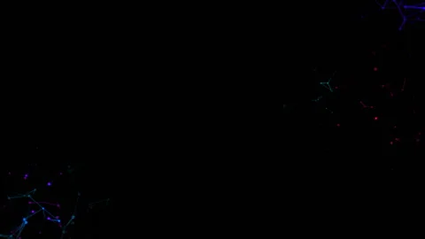 Neon constellations. Place for text.Blue plexus and lightning abstract Stock Footage 95295603