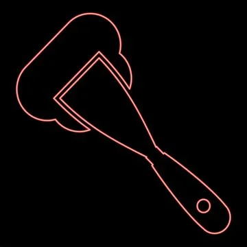 Neon construction spatula spreading mortar Working tools Manufacturing equi.. Stock Illustration