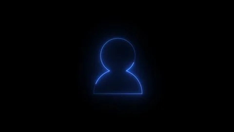 Neon contact solid icon glowing black background animation Stockbeeldmateriaal 289471065