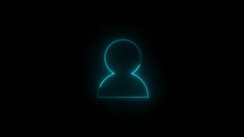 Neon contact solid icon glowing black background animation Stock Footage 289471079
