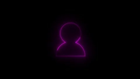 Neon contact solid icon glowing black background animation Stock-Footage 289471094