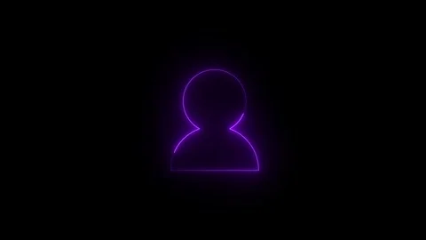 Neon contact solid icon glowing black background animation Video stock 289471096