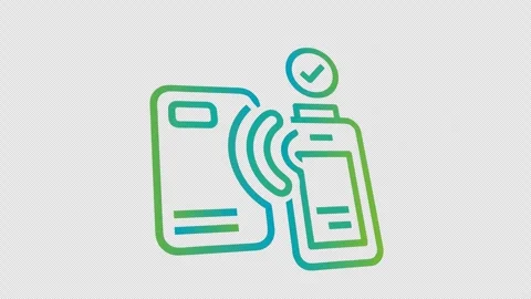 Neon Contactless Payment and NFC Tap Animation Icon 库存影片 337662258