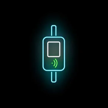 Neon contactless payment terminal enabling modern transactions Stock Illustration