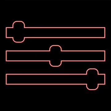 Neon control panel red color vector illustration flat style image イラスト素材