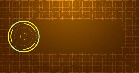 Neon cool futuristic lower third with HUD in moving cool neon colors on a d.. Stock Illustration