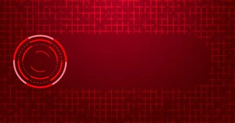 Neon cool futuristic lower third with HUD in moving cool neon colors on a d.. Stock Illustration