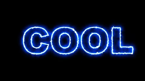 Neon Cool Text Animation – Glowing Electric Light Text on Black Background Stock Footage 317803360