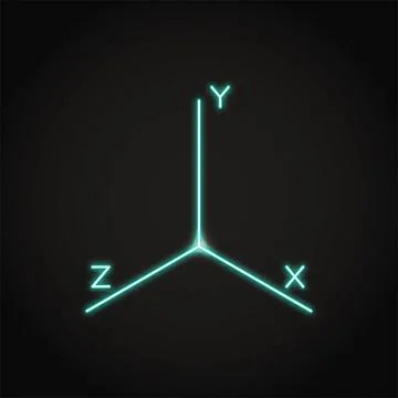 Neon coordinate axis icon in line style Stock Illustration