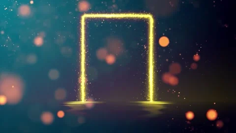 Neon Core Door with light particle 4K LOOP Stock Footage 325180198