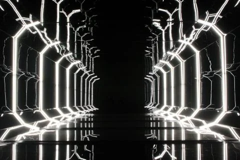 Neon coridor Foto stock