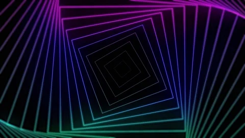 Neon corridor. Abstract seamless animation of neon, glowing lamps. Laser tunnel Stock Footage 251538084