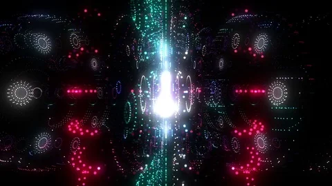 Neon Cosmic Techno System Stock Footage 83433552