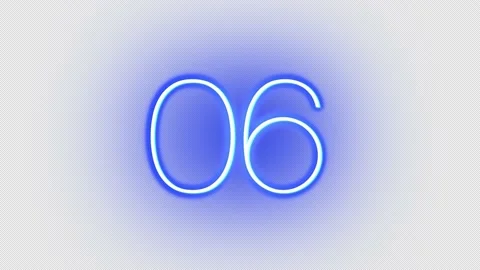 Neon Count down alpha Stock Footage 227914500