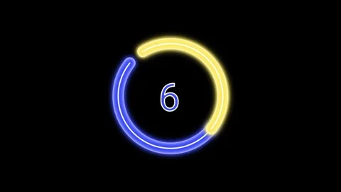 Neon countdown animation from 10 to 0. Stock Footage 316970546