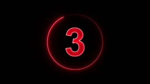 Neon countdown animation video with black background. Stock Footage 311761006