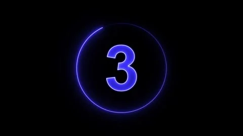 Neon countdown animation video with black background. Stock Footage 311761007