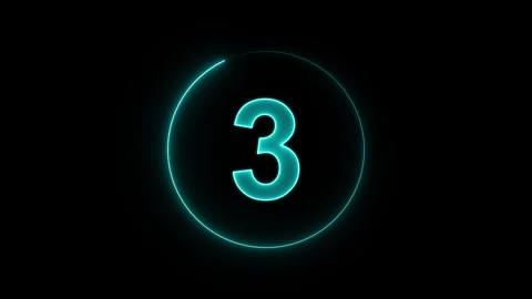 Neon countdown animation video with black background. Stock Footage 311761008